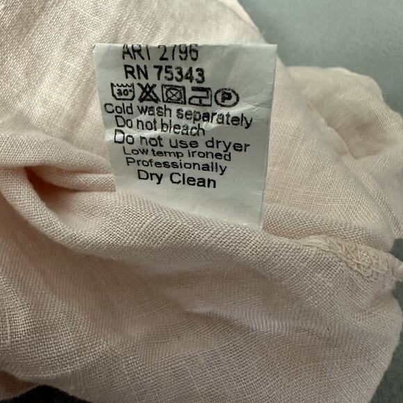 Terzo Millennio Italy Linen Sleeveless Dress Womens Size Small Pale Pink - Picture 11 of 12